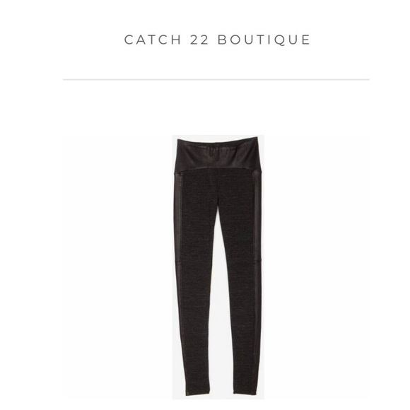 Maggie Ward Ponte Leather Panel Leggings in Marble (Black) sz XS